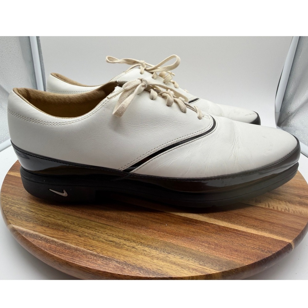 Nike Golf Air Comfort Women's Size 9 1/2 White Black Leather Shoes  0442